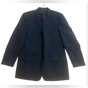 Versini Long Line Black Darted Wool Blazer Black App 44S Work Party